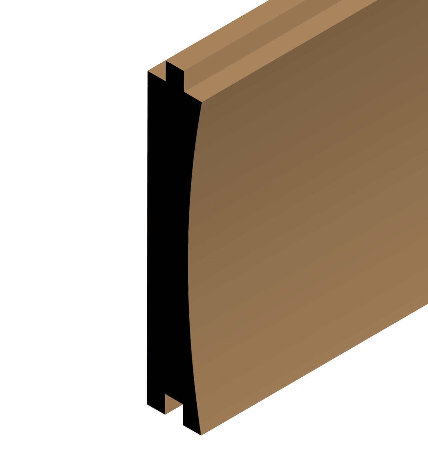 Fluted radius 3" wall paneling